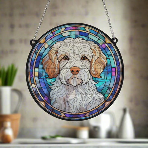 Clumber Spaniel Stained Glass Effect Suncatcher